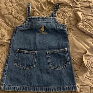 Vintage Ralph Lauren denim dress. Bear embroidered detail and 5 buttons on side